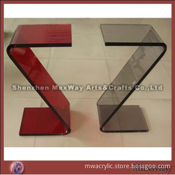 Z-shaped red mini acrylic tea table